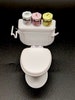 Fashion doll size bathroom, toilet, home, cake decor, bachelorette party, drunk doll, poop party favors, approx 1/6 