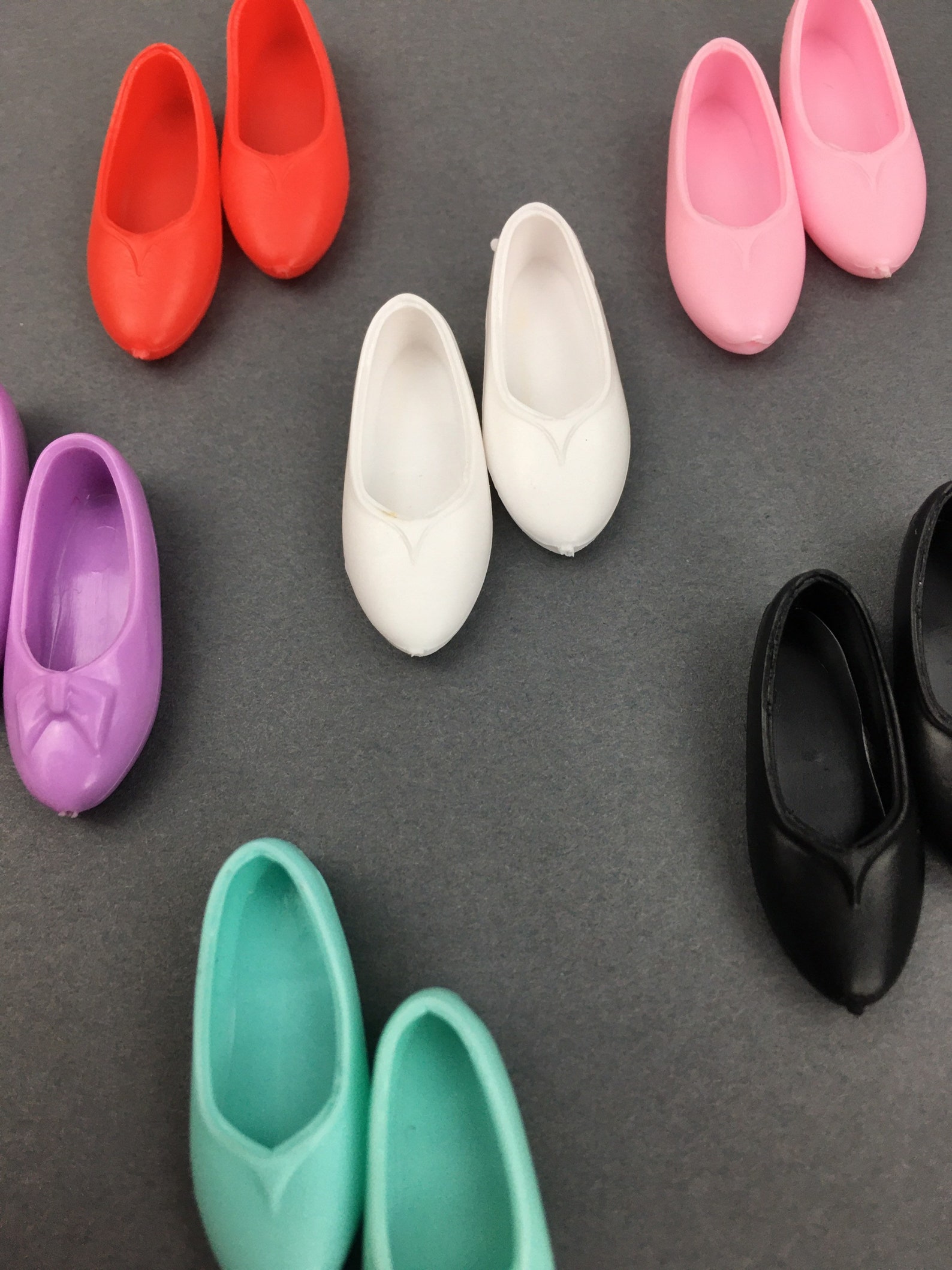 Curvy Barbie flat foot shoes white Barbie shoes red black Etsy