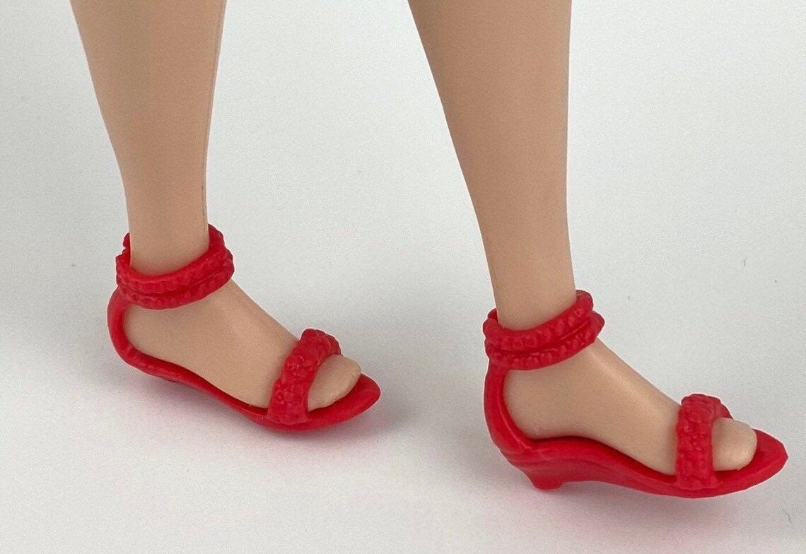 Red Curvy Barbie shoes flat feet fashionista purple shoes | Etsy