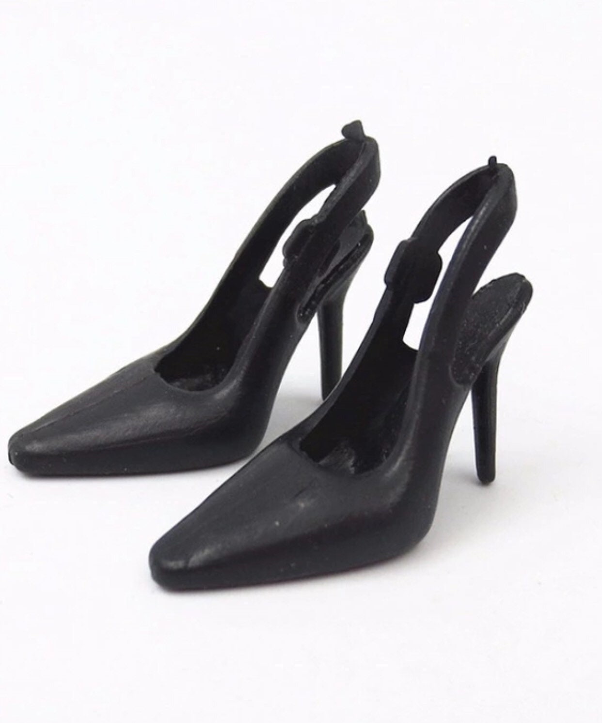 10 Paar Miniatur Schwarz High Heel Schuhe für 1/6 Puppen Haus Figuren Accs 