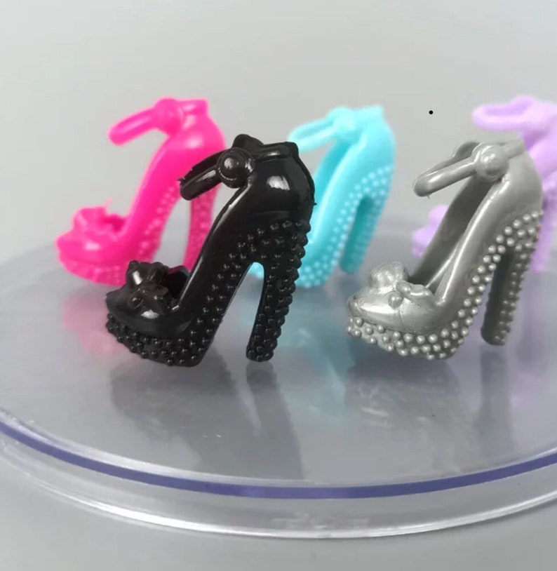 Barbie size high heels shoes hot colors dress up evening | Etsy