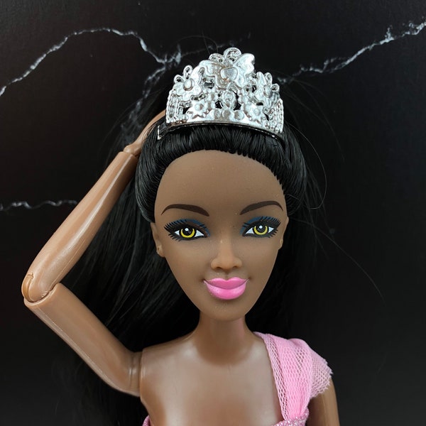 Fashion doll Princess crowns, 4 silver doll Crowns, doll tiara, crafts, projects, teas