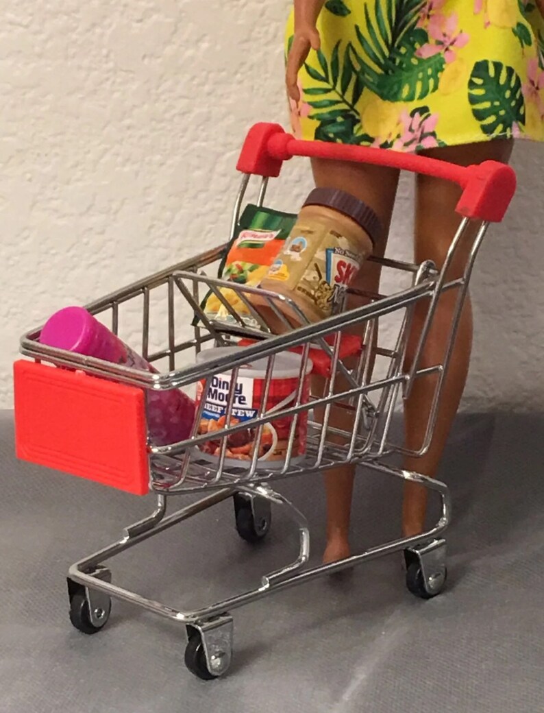 Barbie size grocery cart shopping see photos mini brands | Etsy