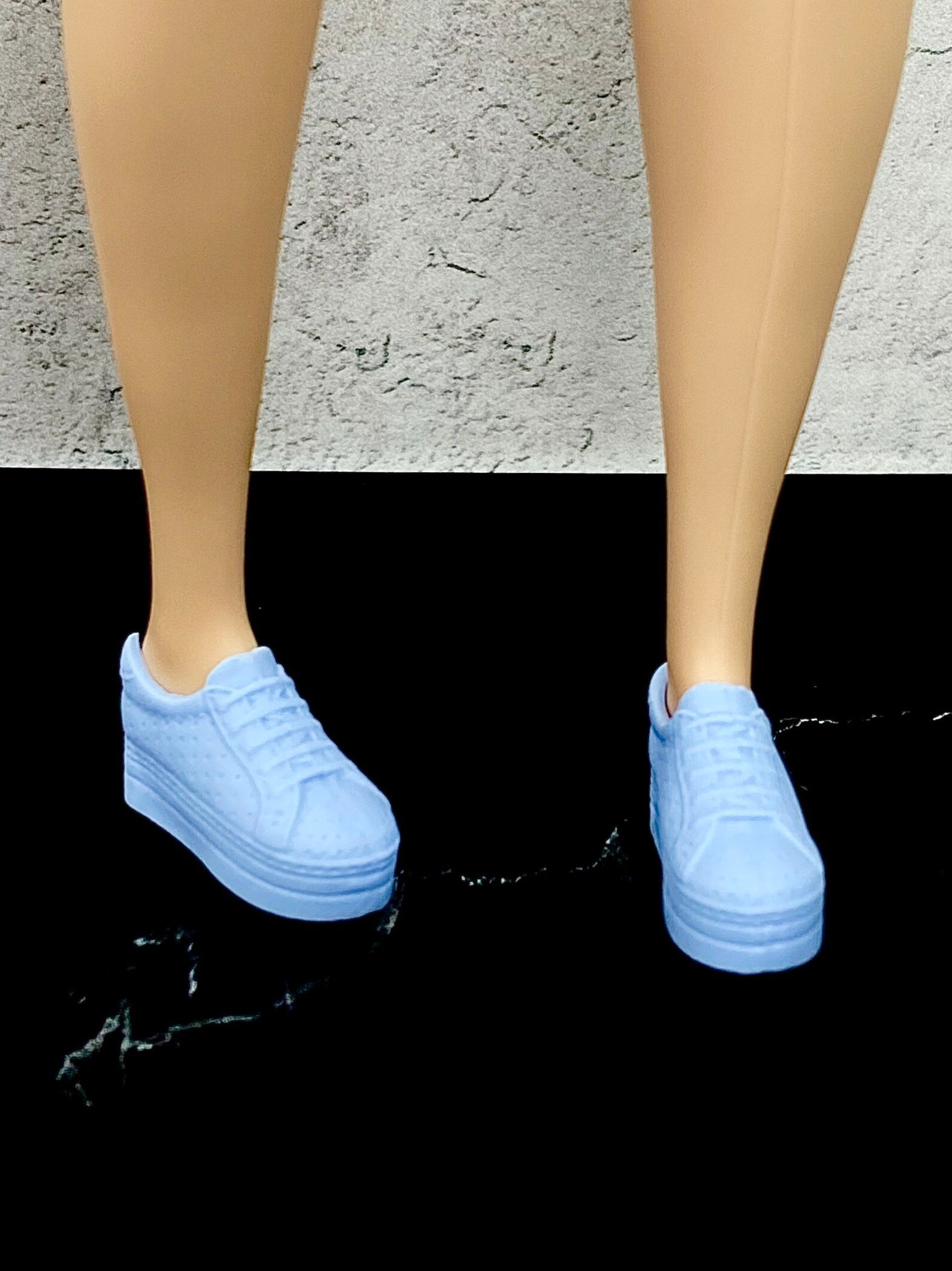 Curvy Barbie flat foot shoes white Barbie shoes blue doll Etsy