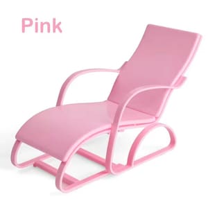 Pink Chaise Lounge Chair, Fashion Doll Poolside Furniture, 1:6 Scale