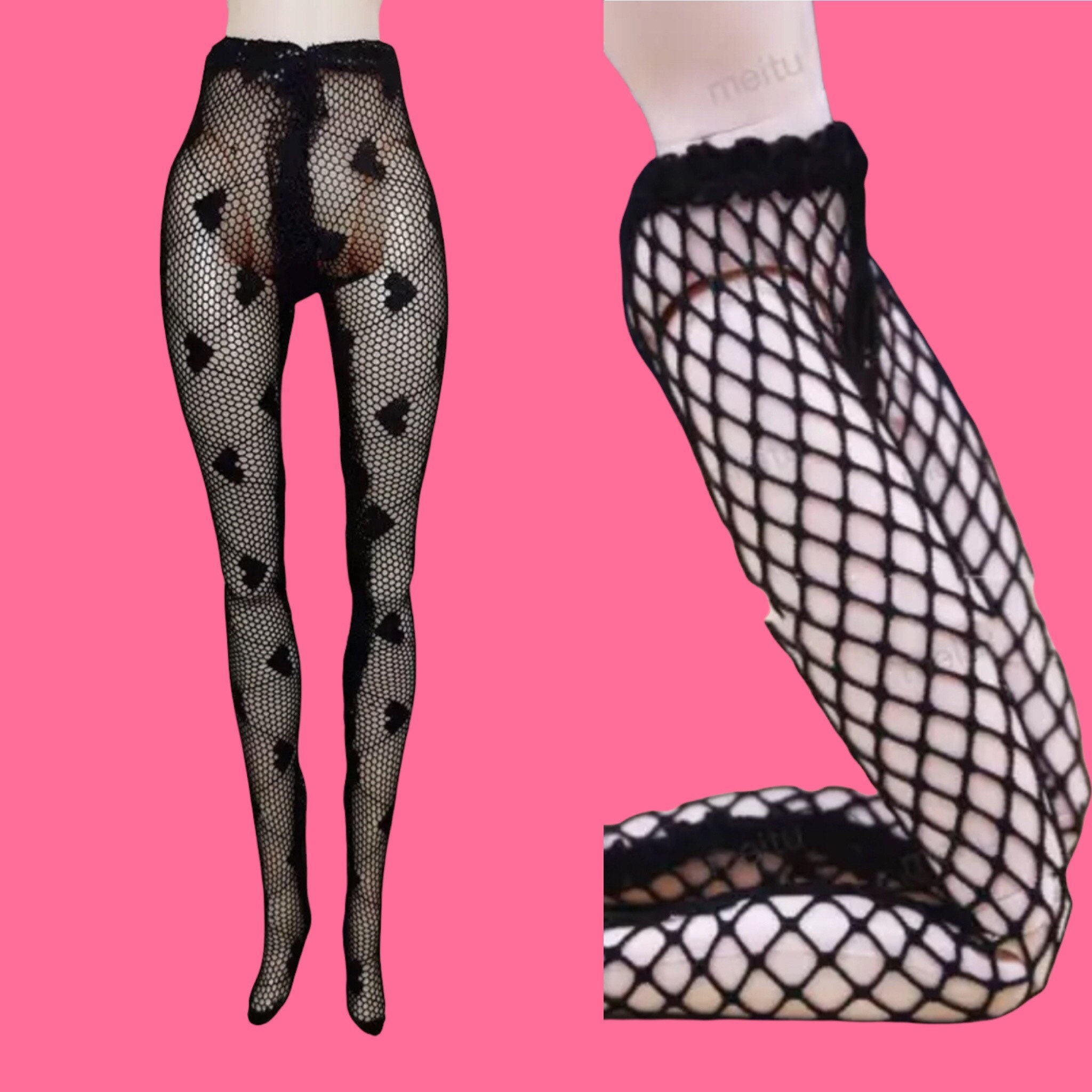 11.5 Fashion Doll Black Cabaret Pantyhose Doll Leggings -  New Zealand