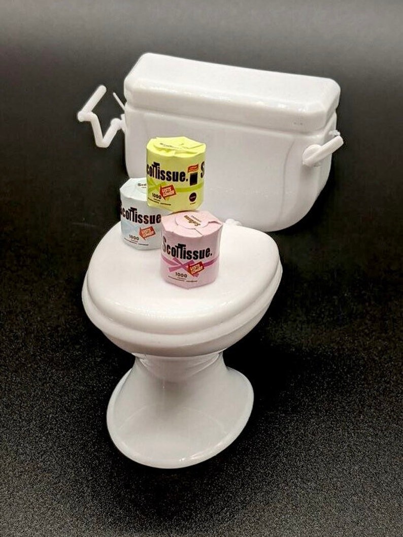 Barbie size bathroom toilet dioramas home doll house cake Etsy