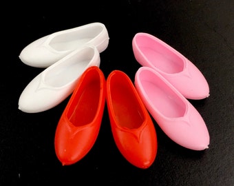 Fashion doll Curvy flat foot shoes, white doll shoes, red pink doll shoes for  your curvy doll, also fits 1987 Skipper doll