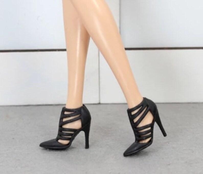 Fashion Doll Shoes Black Shoes Doll Black High Heels Etsy