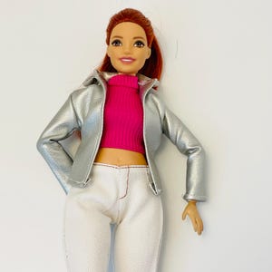 Full figure fashion doll blue denim pants, tops and jeans for curv dolls, denim jeans, big doll tops.