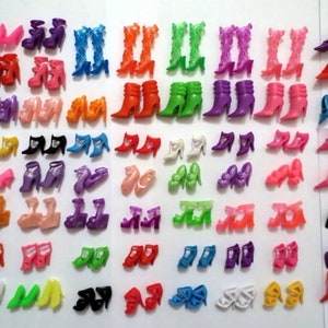 Lot 50 New pairs fashion doll shoes, Doll accessories, 12” moveable doll fashions