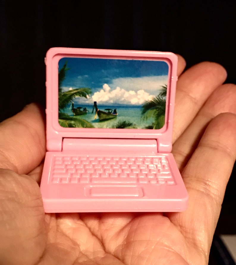 Barbie size laptop Barbie accessories pink computer travel Etsy
