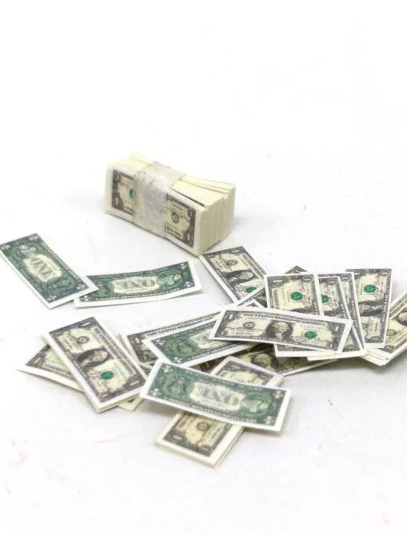 Miniature Bundle Money Stack Dollar Bills Barbie Size | Etsy