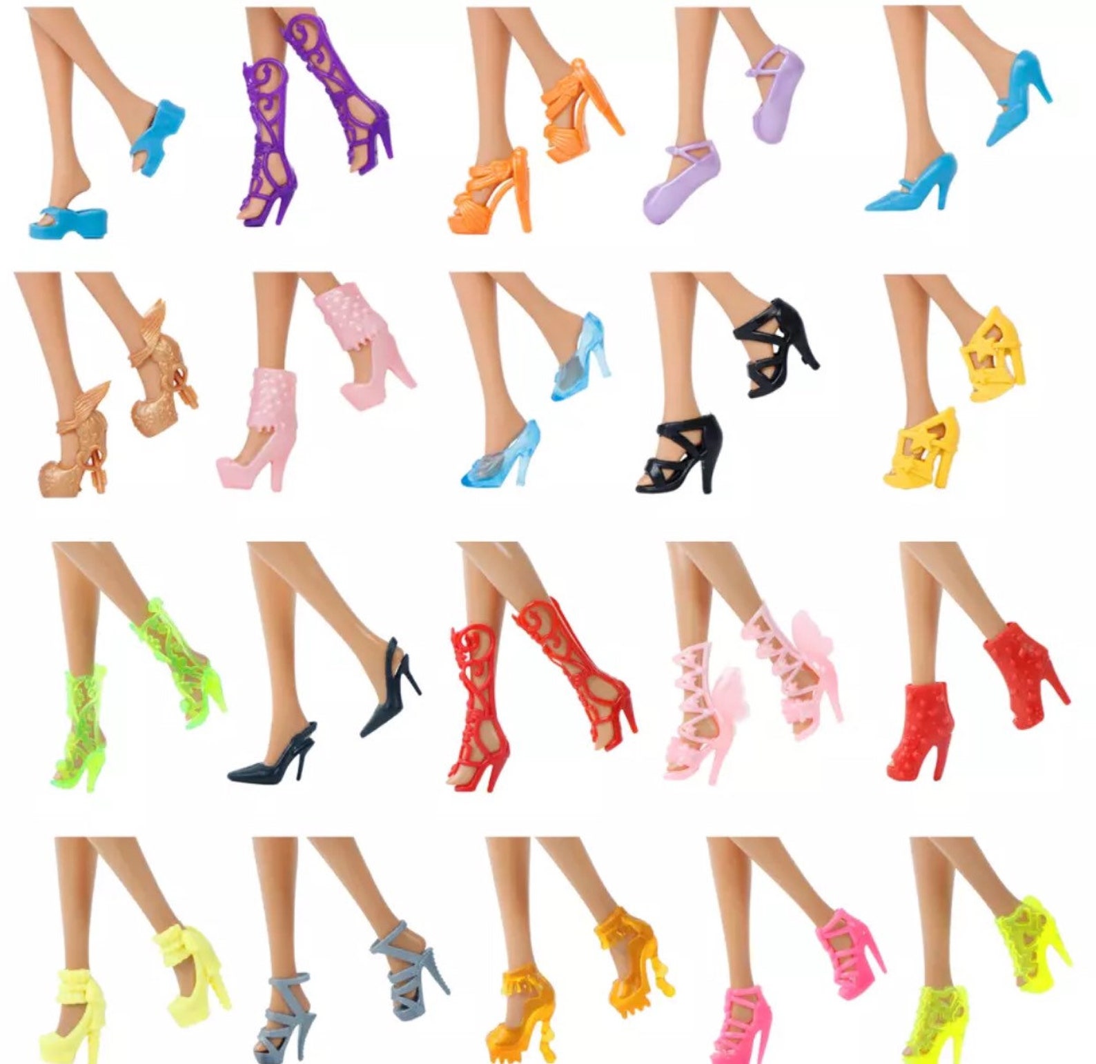 Lot 50 New Pairs Fashion Doll Shoes Doll Accessories 12 Etsy