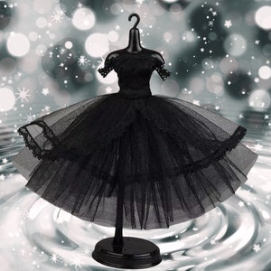 Fashion doll black glitter wedding dress 11.5” fashion doll princess short evening gown doll clothes