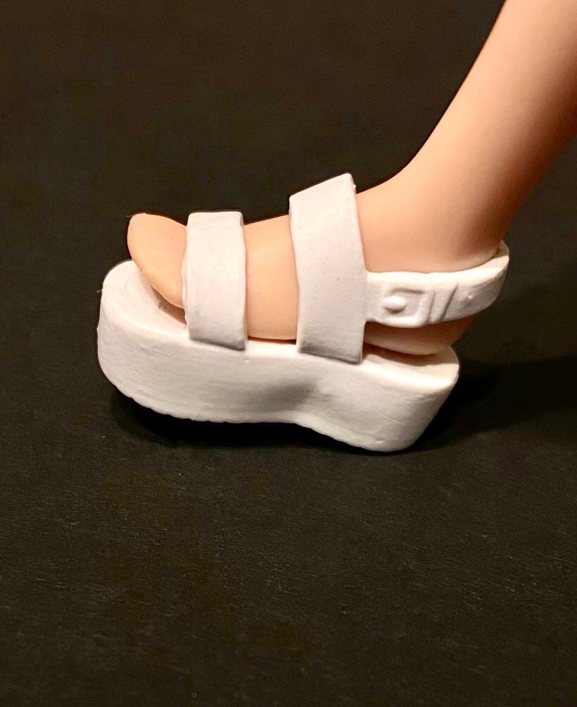 Black Curvy Barbie size shoes Platform shoes flats Barbie Etsy