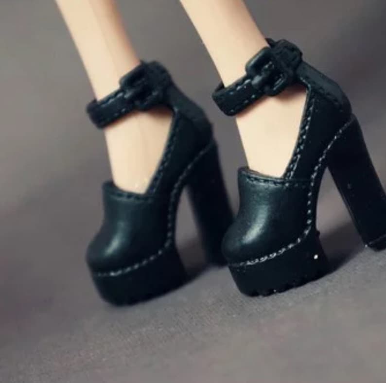 Fashion doll size platform shoes, fits most 11.5” dolls, BJD, ankle strap, doll shoes, OOAK 