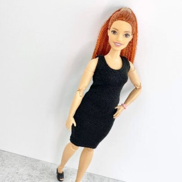 2 piece Fashion Doll little black dress, white doll clothes, 2 dresses in set, Regular dolls fashion royalty type also, doll accessories