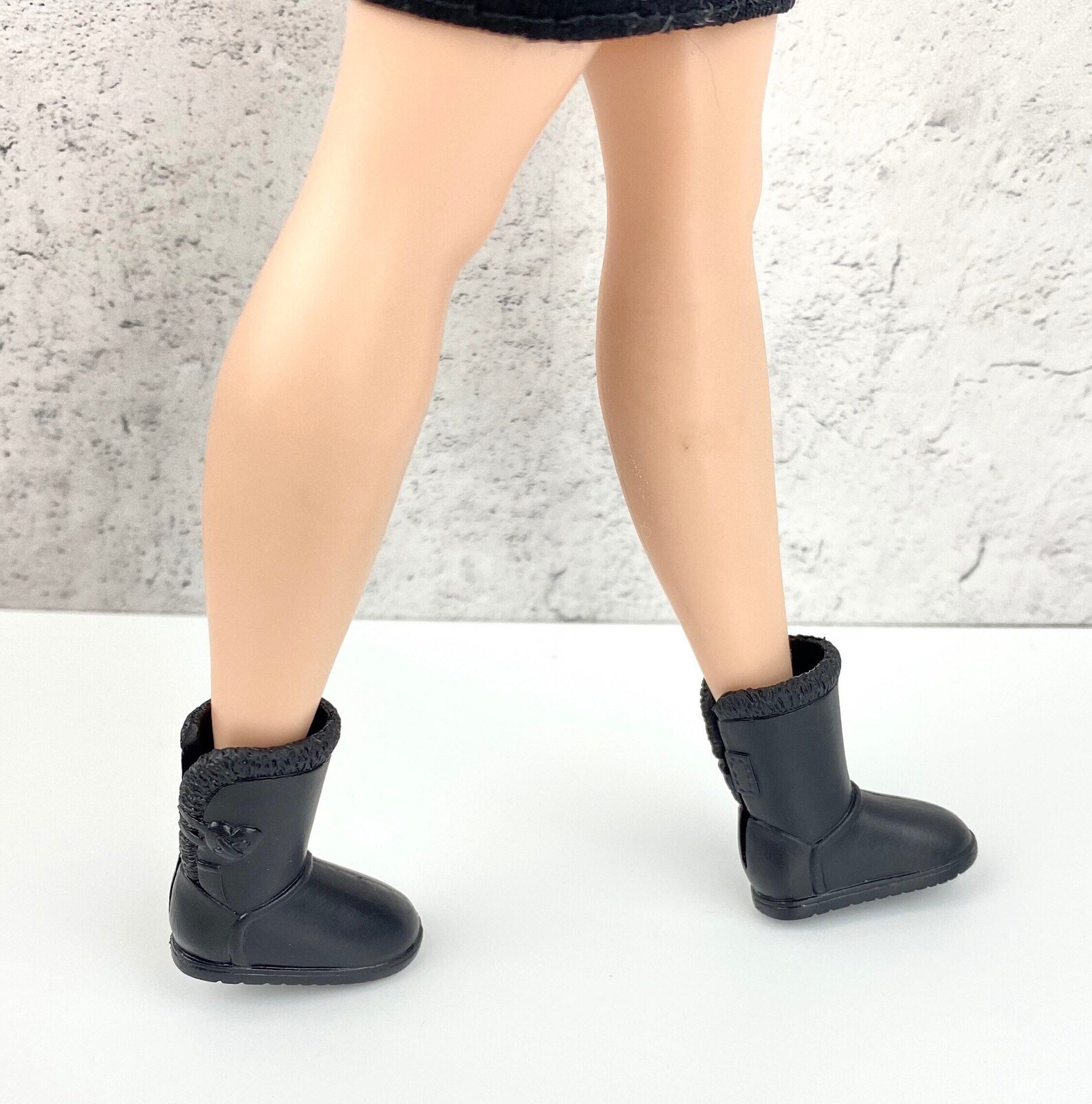 Curvy Barbie doll black boots winter boots pink shoes for | Etsy