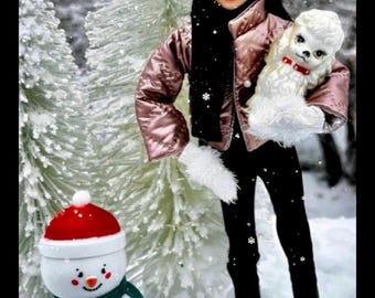 11.5" Doll Clothes, Reversible Puffy Jacket and Boots, 1/6 Scale Fashion Doll Outfit