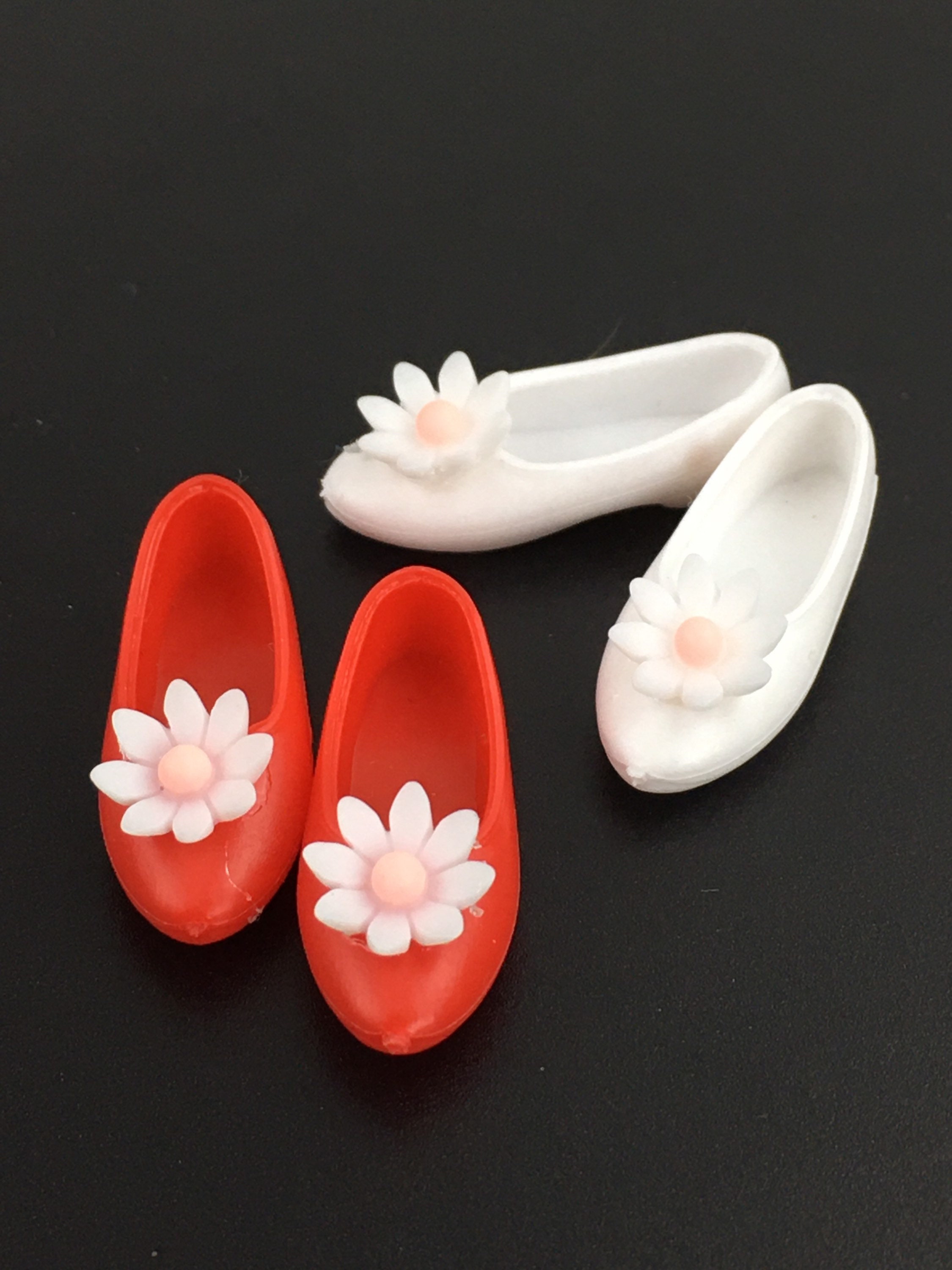 Curvy Barbie Flat Foot Shoes White Barbie Shoes Red Pink | Etsy