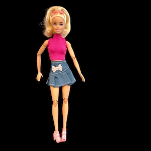Fashion doll skirt outfit, Doll clothes, doll outfit, high heels included, denim
