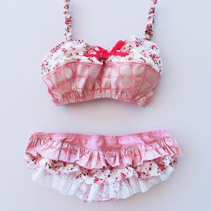 Frilly Lingerie Panties of Pink Cupcake, Unique Underwear Cute