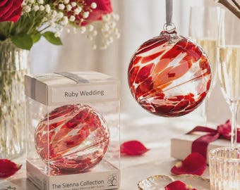 Ruby Wedding Anniversary Gift Friendship Ball, Wedding Anniversary Friendship Ball 10cm,40th Anniversary Gift for Husband Wife Parents