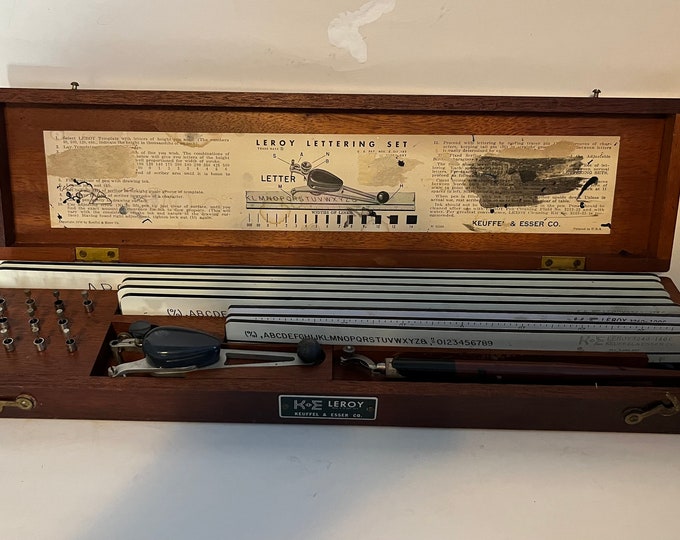 Keuffel & Esser 1950's Leroy Lettering Set With Mahogany Etsy