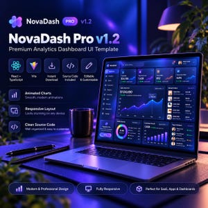 React Admin Dashboard Template, SaaS Analytics UI, TypeScript Source Code, NovaDash Pro