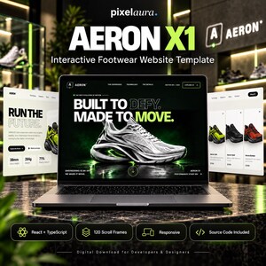 Sneaker Website Template | React TypeScript Scroll Animation | Interactive Footwear Landing Page Source Code