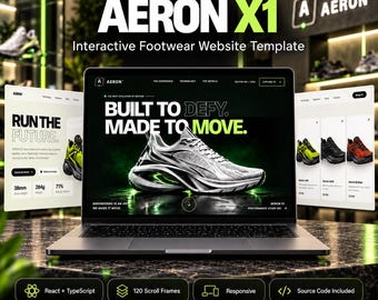 Sneaker Website Template | React TypeScript Scroll Animation | Interactive Footwear Landing Page Source Code