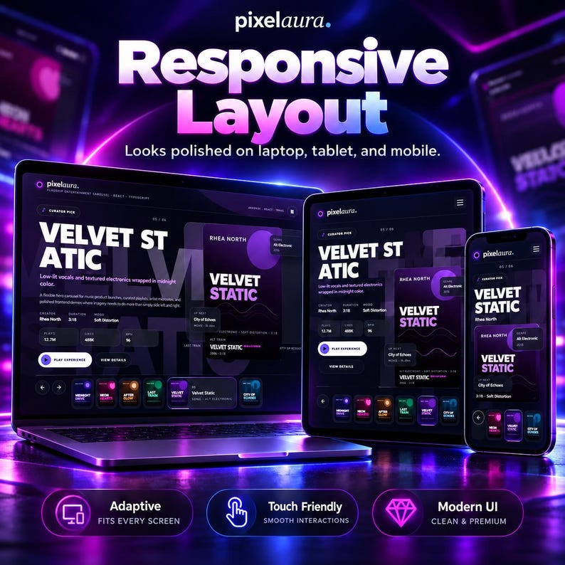 React-Karussellkomponente | Animierter TypeScript-Slider | Interaktive Website-Benutzeroberfläche Bild 6