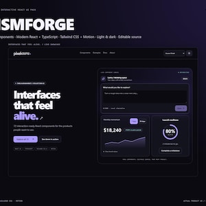 React UI Kit | 72 Interactive Components | TypeScript + Tailwind CSS | PrismForge image 2