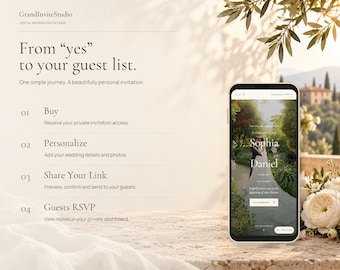 Personalized Interactive Wedding Website, Animated Invitation, Online RSVP (Digital Download)