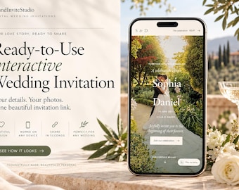Personalized Interactive Wedding Website, Animated Invitation, Online RSVP (Digital Download)