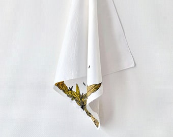 Washable towel in screen-printed recycled fabric