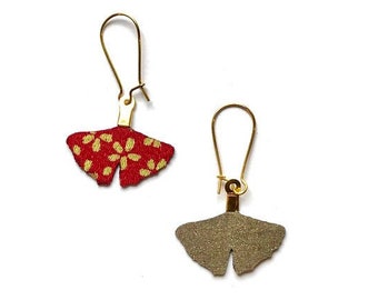 Red earring, in Japanese fabric