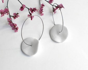 White Petal Porcelain Earring for Women