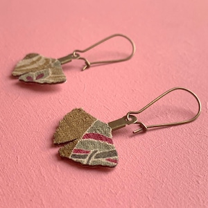 Japanese fabric earring gingko leaf by Mw image 1