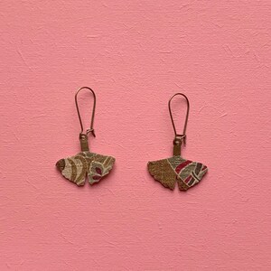 Japanese fabric earring gingko leaf by Mw image 7