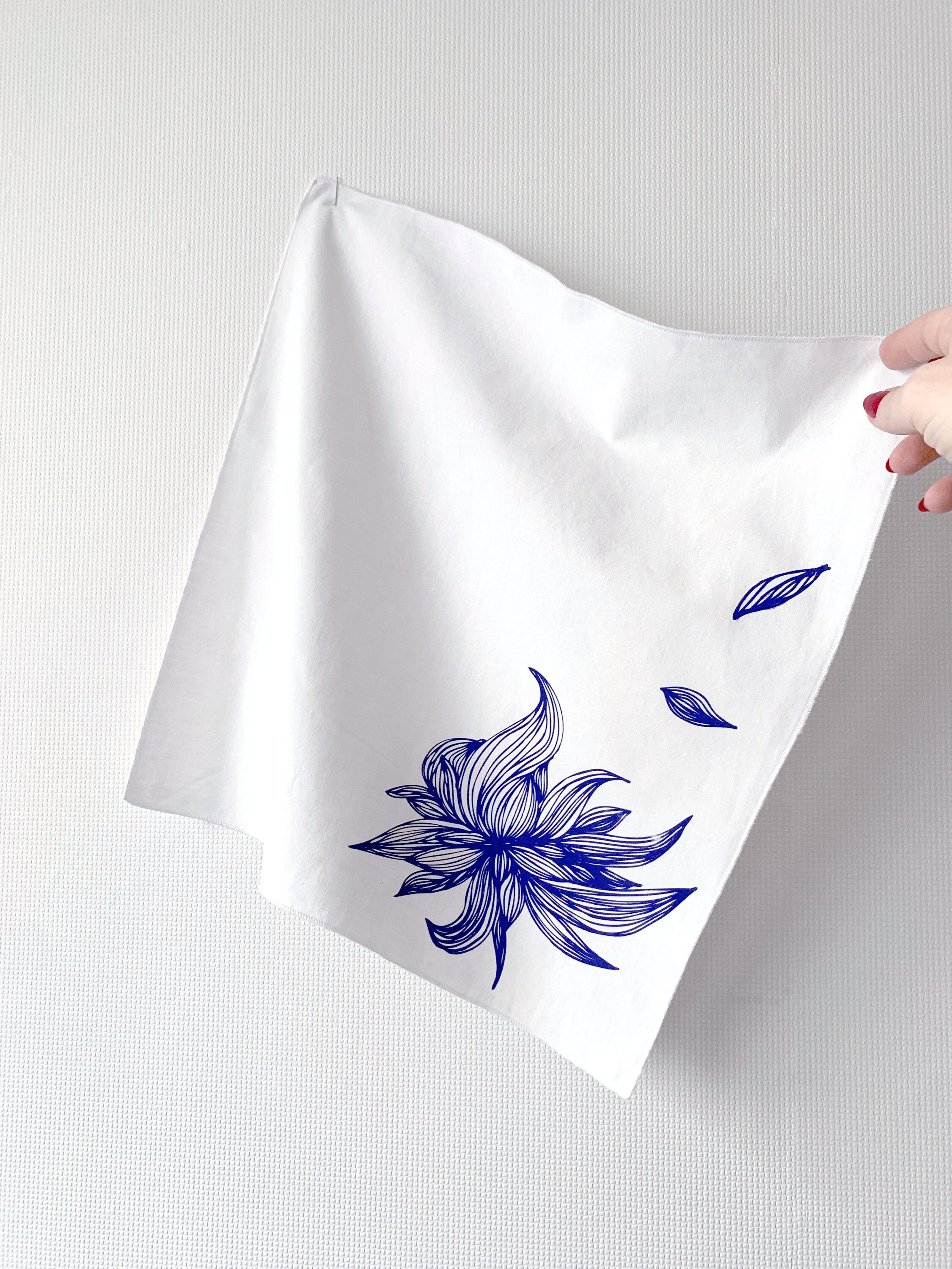 Serviette Lavable en Tissu Dessin Vegetal