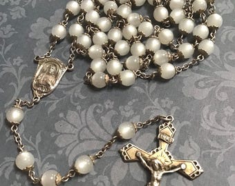 SUPERBE chapelet en pierre de lune blanche et argent sterling, chaque perle est coiffée d'argent sterling 24 pouces, livraison gratuite aux États-Unis