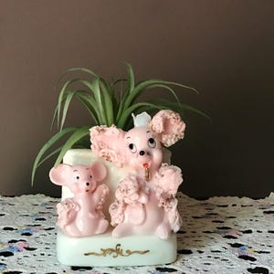 Lefton Pink Spaghetti Mice Planter Mid Century Japan KB903 RARE Hard to Find HTF