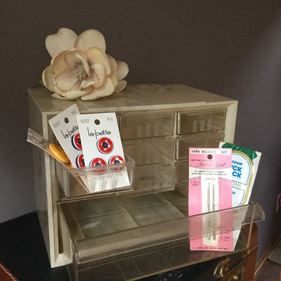 Vintage Akro Mils 10 Drawer Marbled Cream Plastic Organizer Etsy