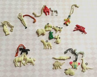 Cracker Jack Charms: Celluloid Animals, Pegasus, Statue of Liberty - Made in Japan