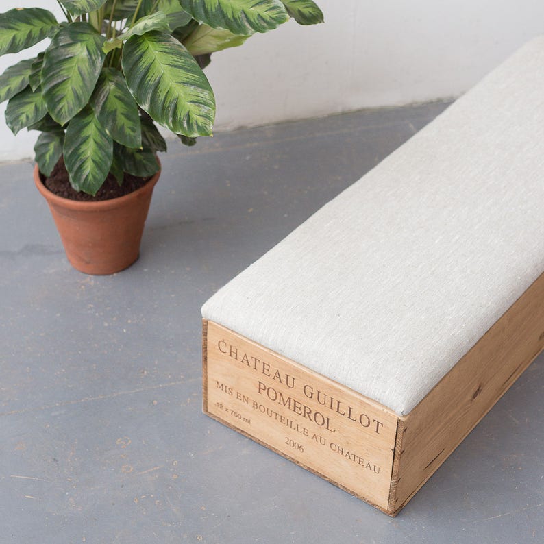 Wooden End of Bed Blanket Box Storage Created From Wine Crates With