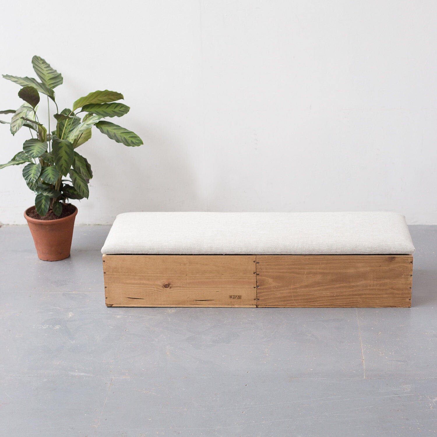 Wooden End of Bed Blanket Box Storage Created From Wine Crates With