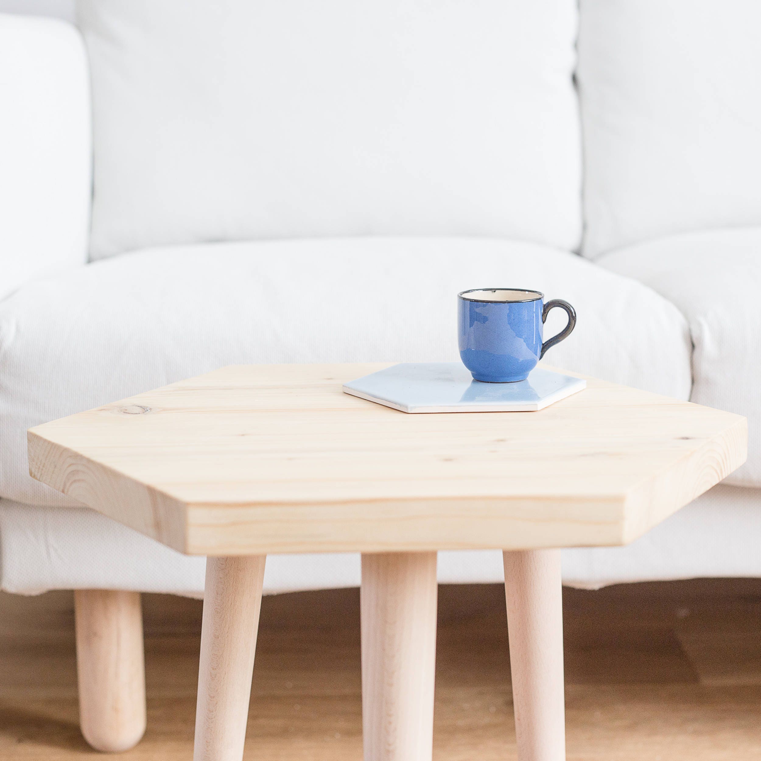 White hexagon on sale side table