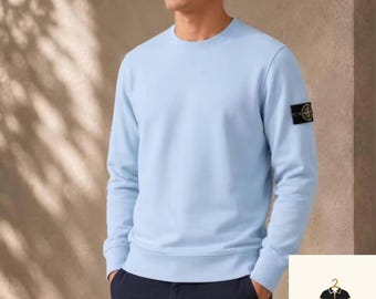 Stone Island Minimal Casual Pullover | Vintage Crewneck Long Sleeve Sweatshirt | Everyday Fashion
